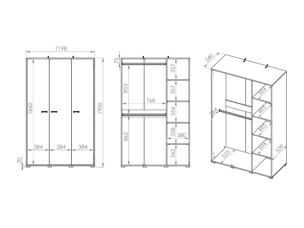 Garderobeskab Tortiva 100