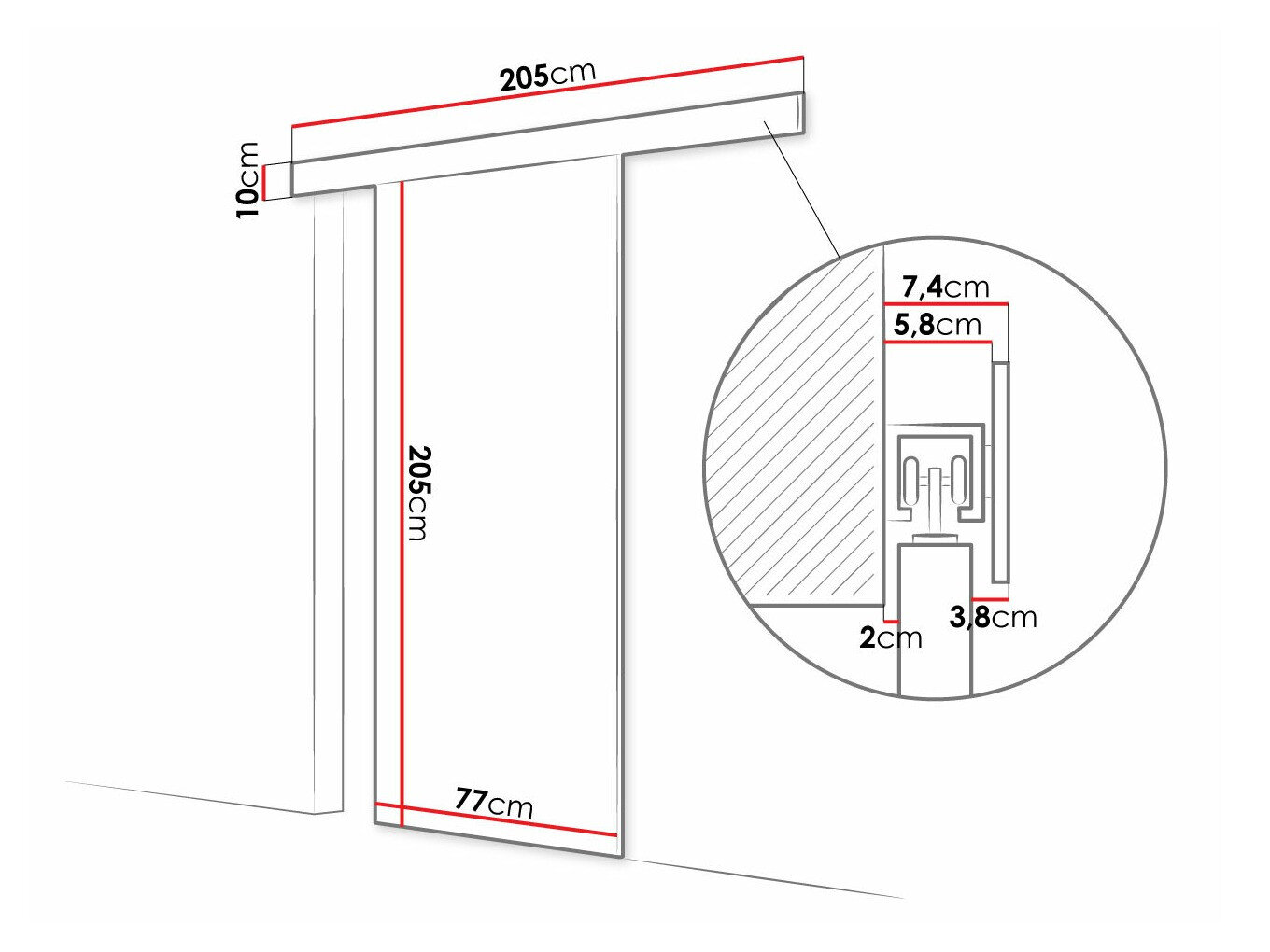Skydedør Closico 183 (Sonoma eg)