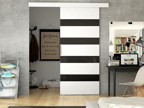 Skydedør Closico Fundus V (Hvid + Sort)