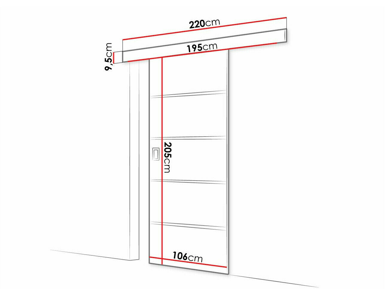 Skydedør Dover 173 (Grafit)