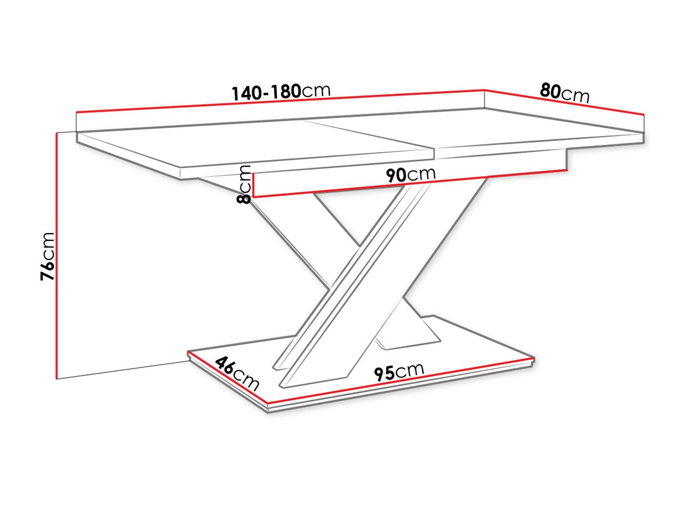 Bord Decium (Glansfuld hvid)
