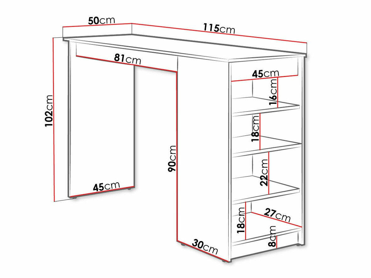 Barbord Comfivo Cedrus (Hvid)