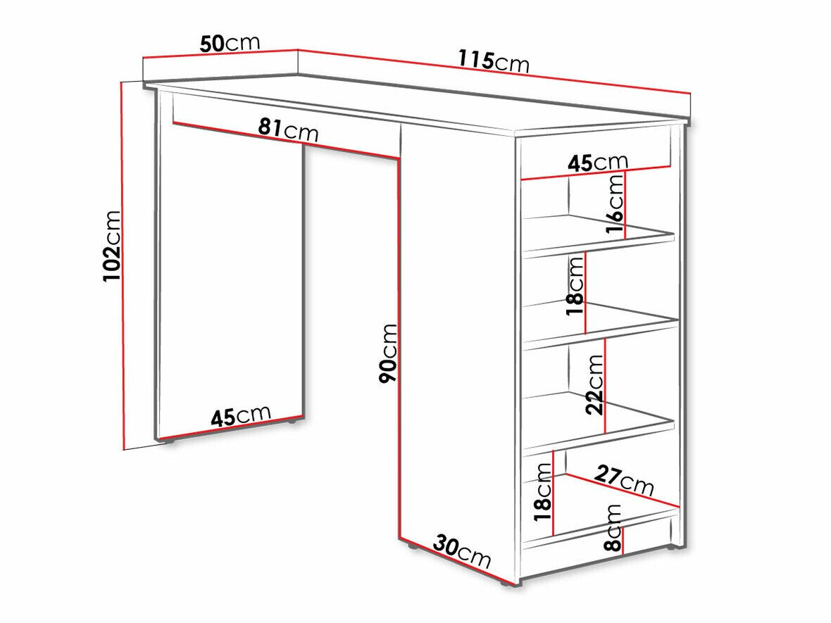 Barbord Comfivo Cedrus (Sort)
