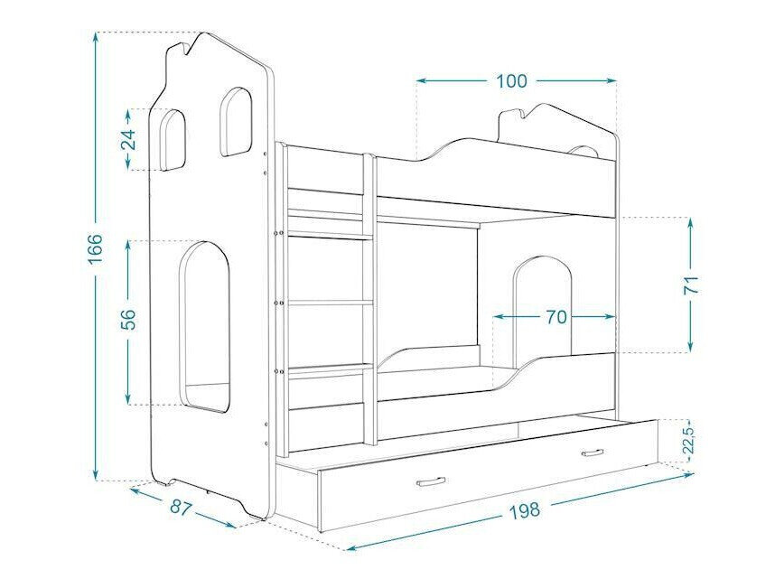 Stapelbed Aurora 115 (Wit)