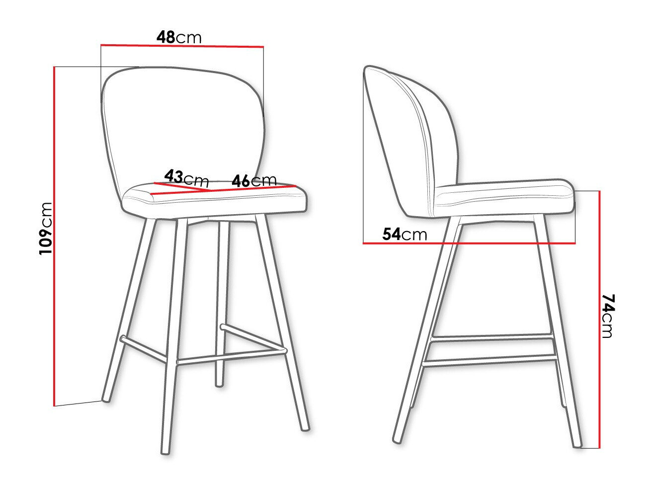 Barkruk Jackson 101 (Zwart + Magic Velvet 2258)