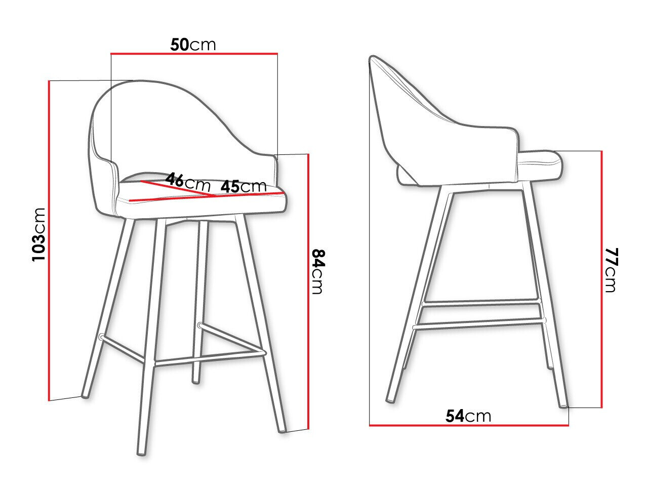 Barstol Jackson 103 (Sort + Magic Velvet 2225)