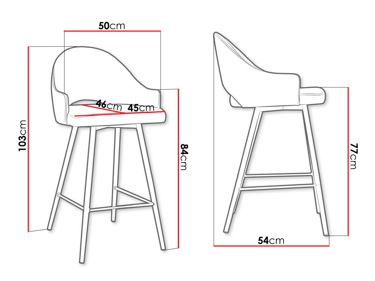 Barstol Jackson 103 (Sort + Magic Velvet 2240)
