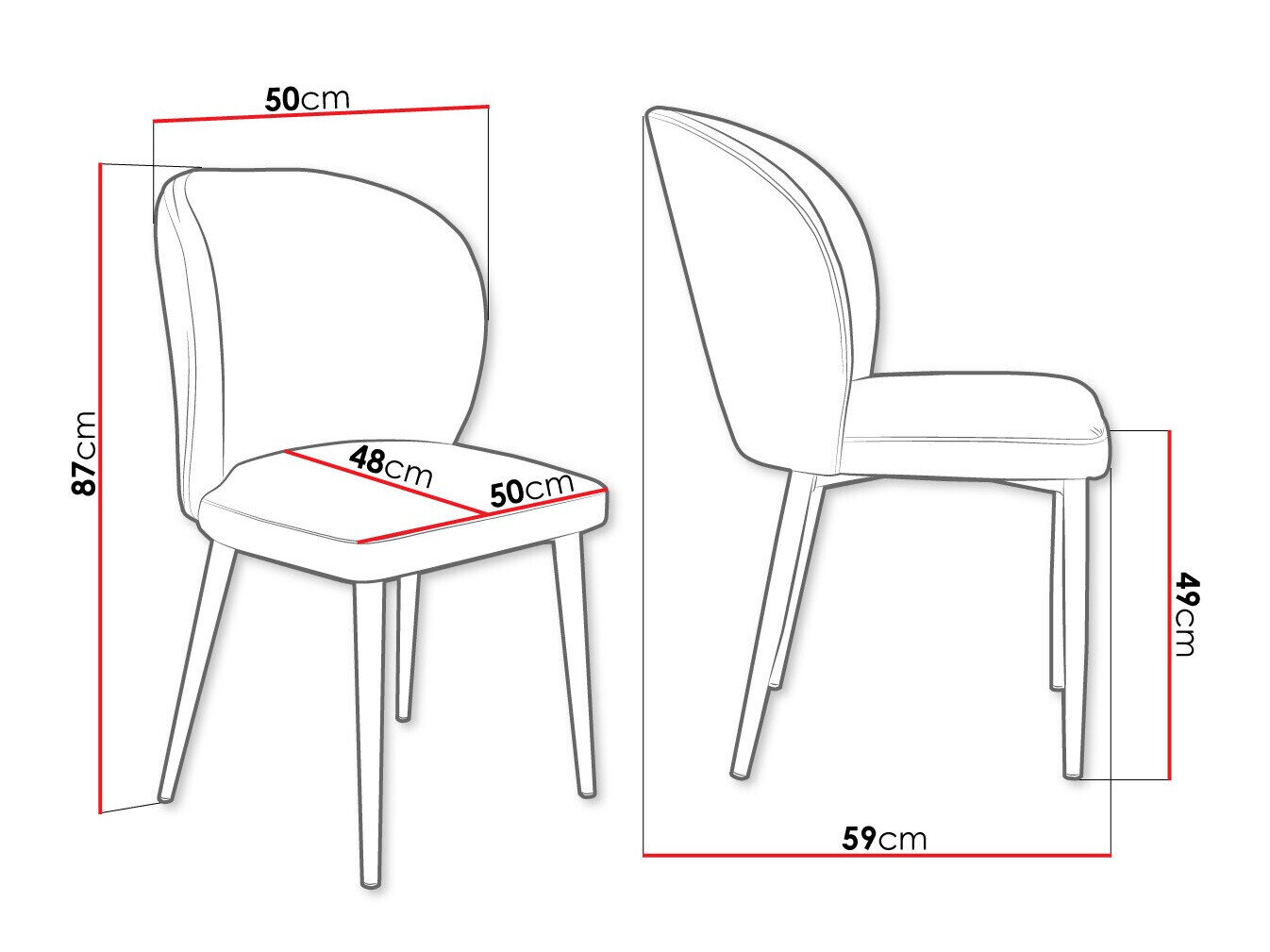 Stoel Jackson 104 (Zwart + Magic Velvet 2209)