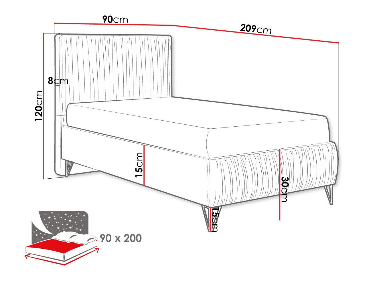 Bed Logan 112 (Amor Velvet 4304)