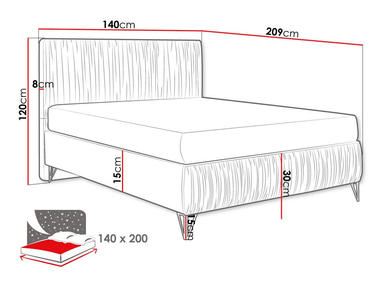 Bed Logan 112 (Amor Velvet 4304)