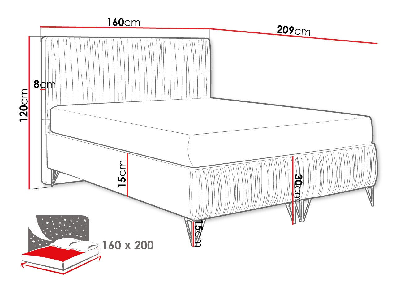 Bed Logan 112 (Amor Velvet 4304)