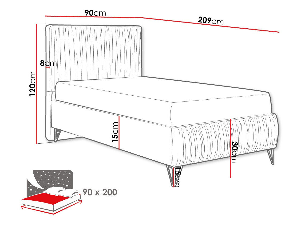 Bed Logan 112 (Amor Velvet 4321)