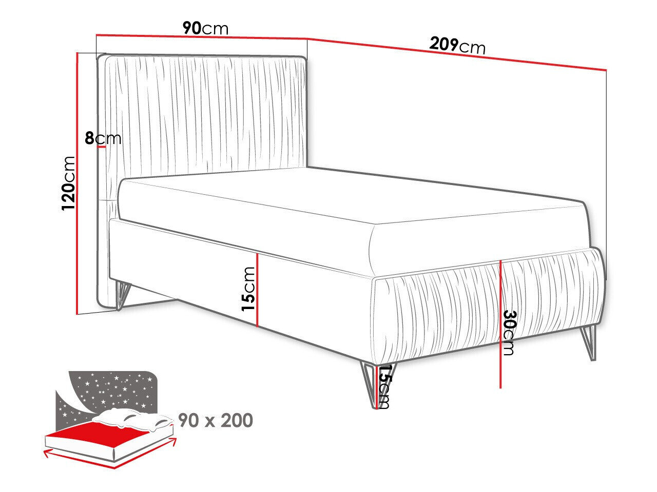 Bed Logan 112 (Amor Velvet 4305)
