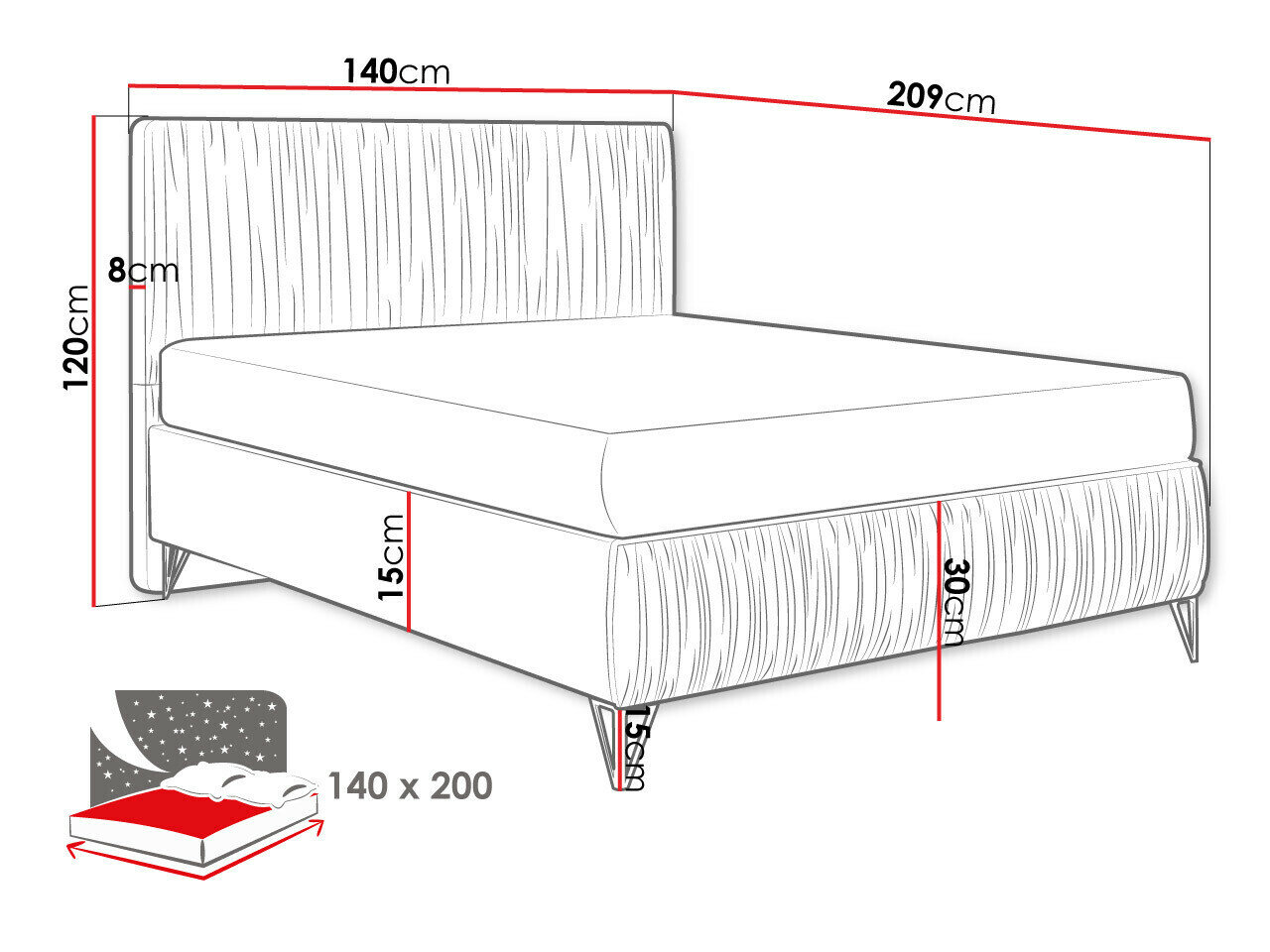 Bed Logan 112 (Amor Velvet 4305)