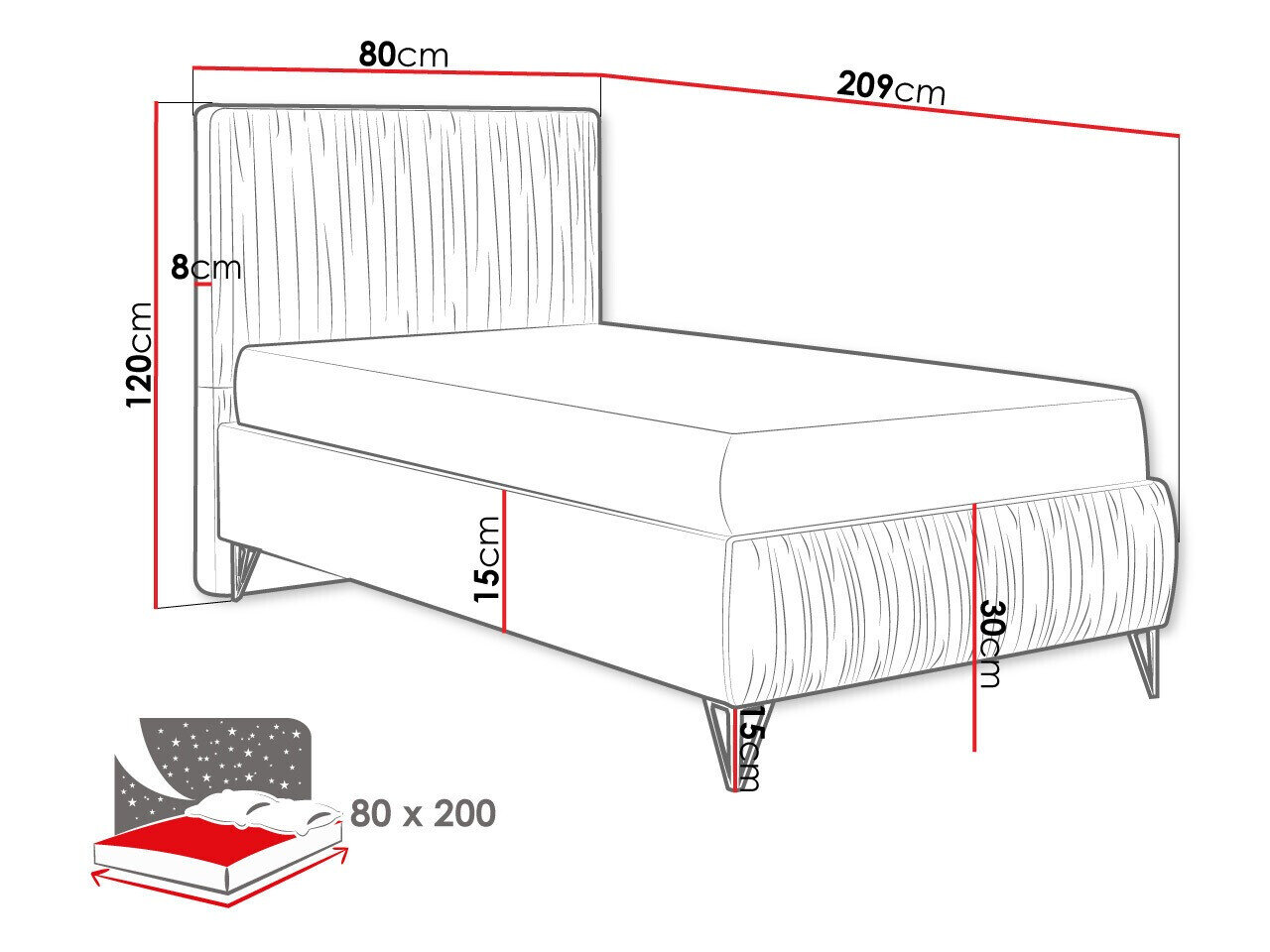 Bed Logan 112 (Amor Velvet 4311)