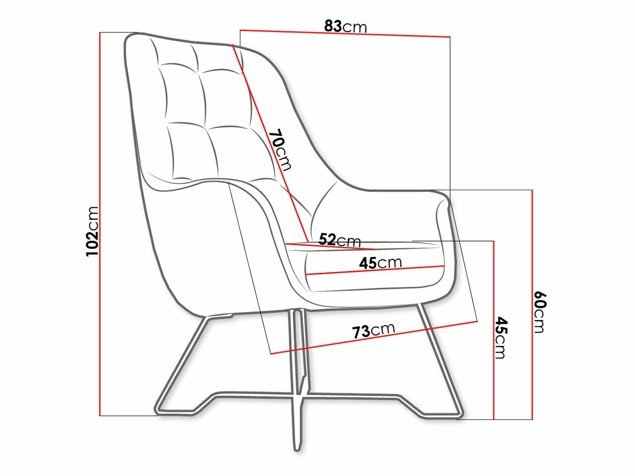 Lænestol Kingston 135 (Velluto 33)
