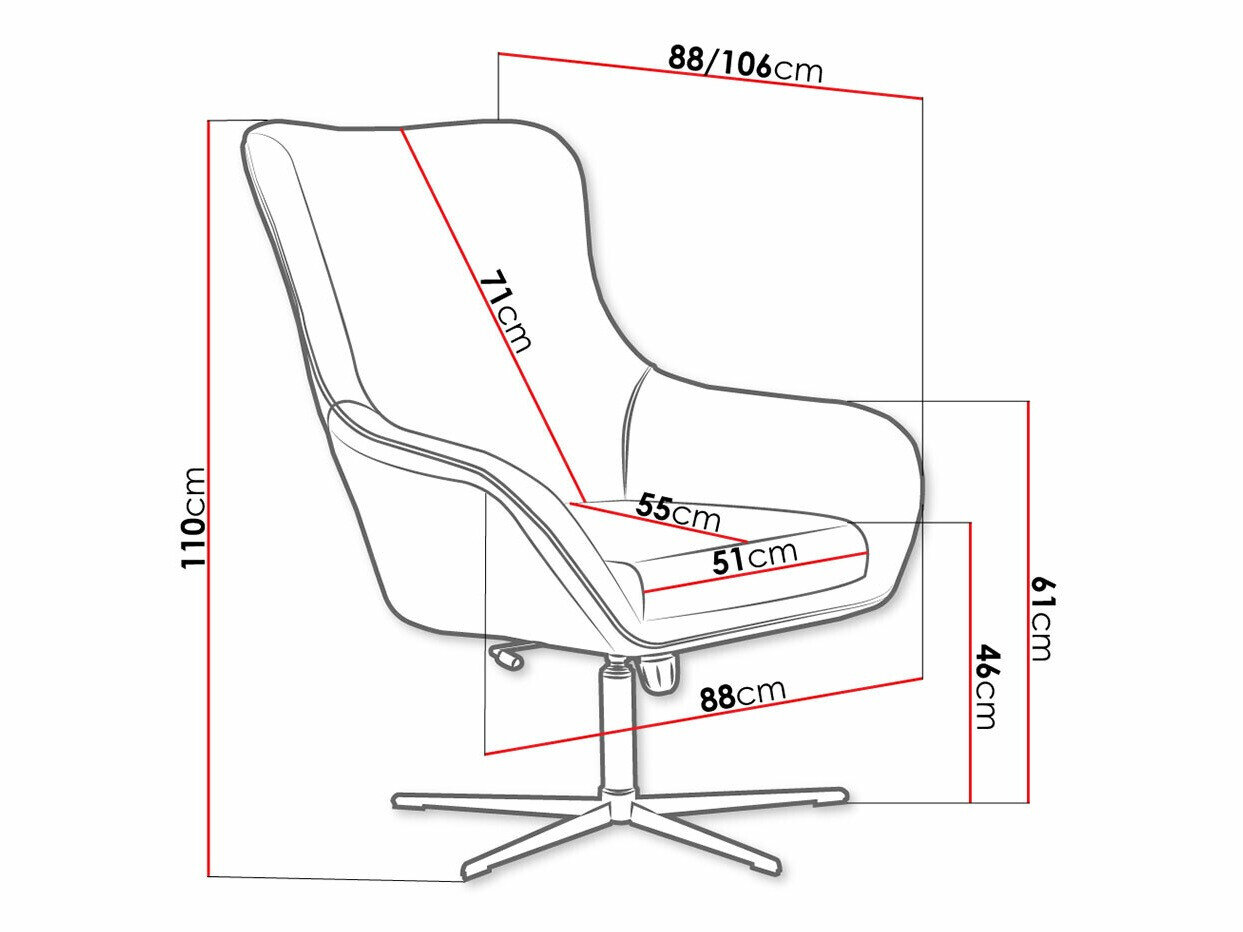 Lænestol Kingston 136 (Velluto 10 + Velluto 20)