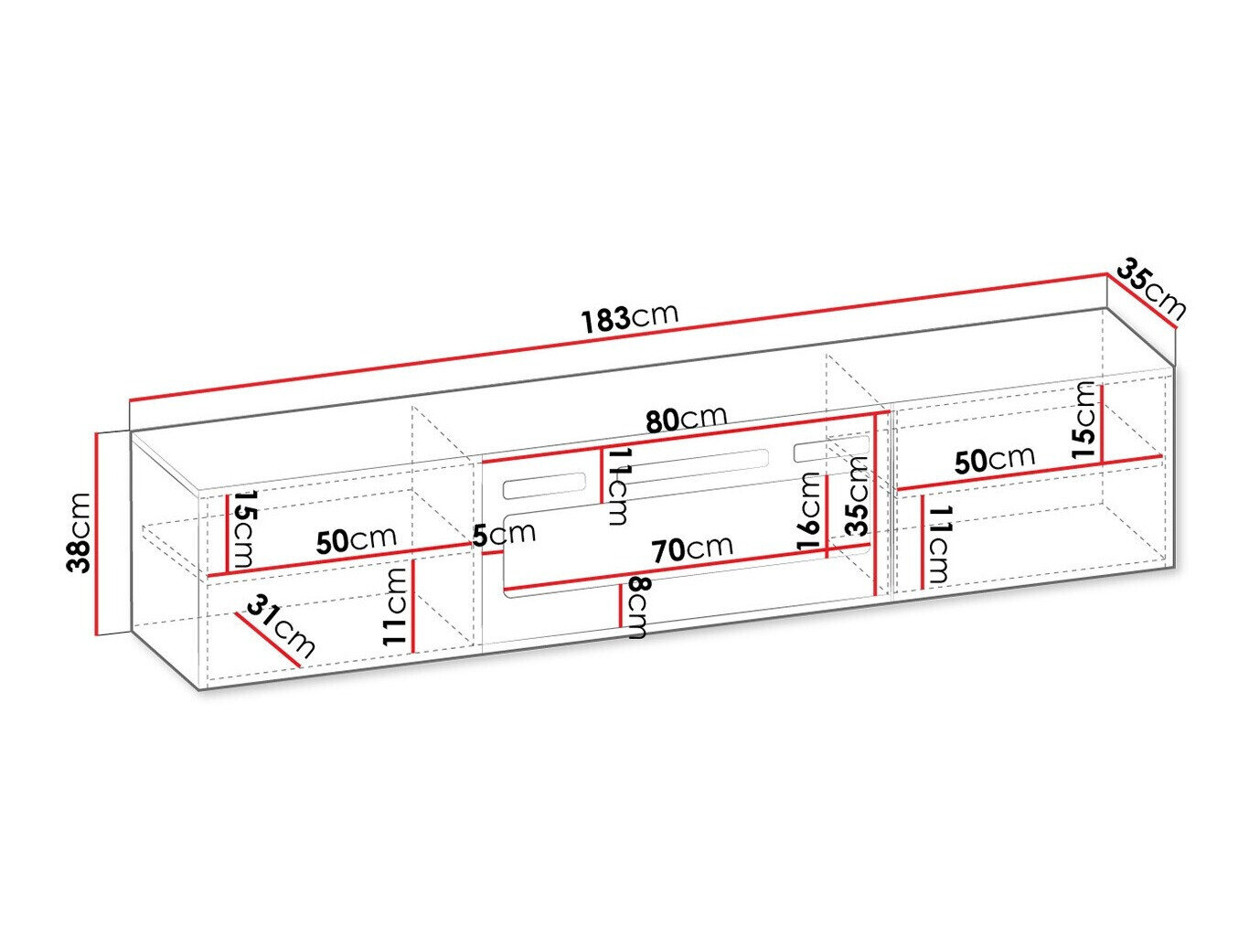 TV-bord Mensura (Hvid)