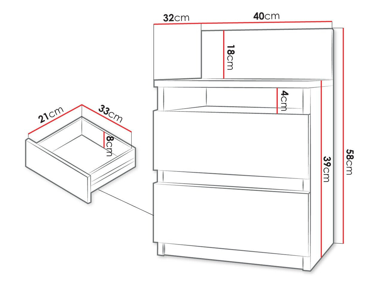 Sengebord Comfivo 157 (Hvid)