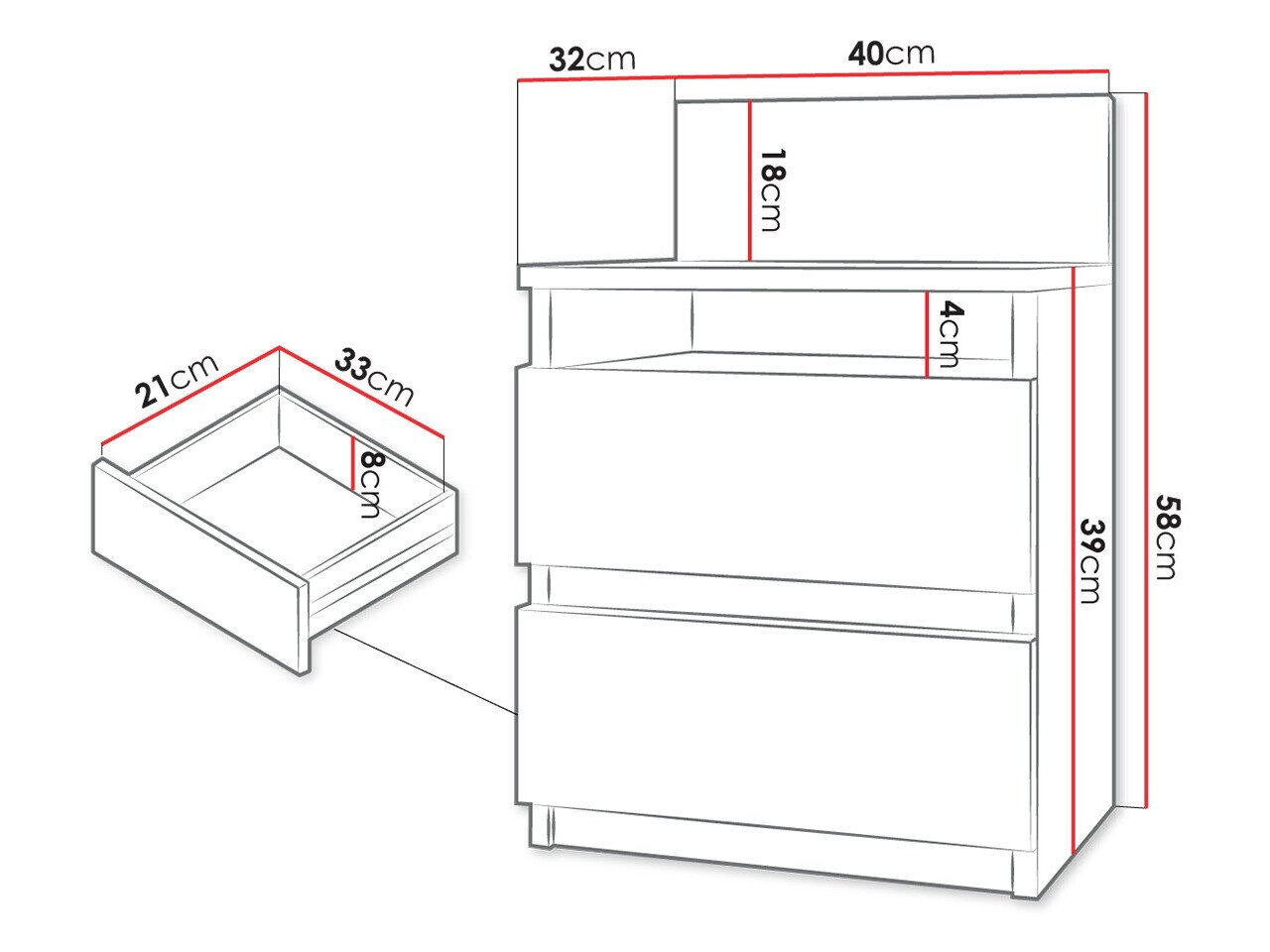 Sengebord Comfivo 157 (Sort)