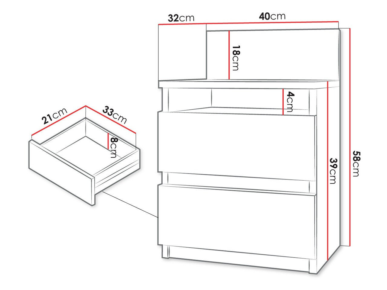 Sengebord Comfivo Structor (Sonoma eg)