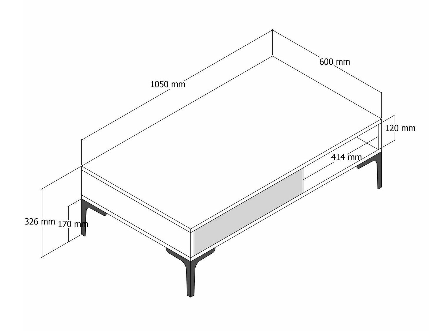Măsuță de cafea Kailua 1239 (Antracit + Nuc)