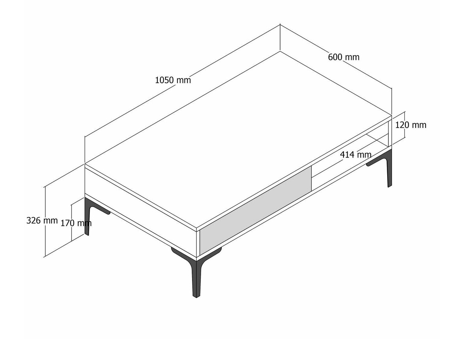Măsuță de cafea Kailua 1239 (Nuc + Marmură albă)