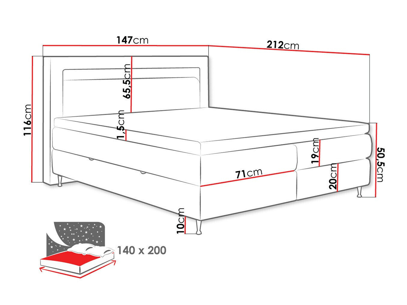 Boxspring ComfiDream Celara (Fresh 11)
