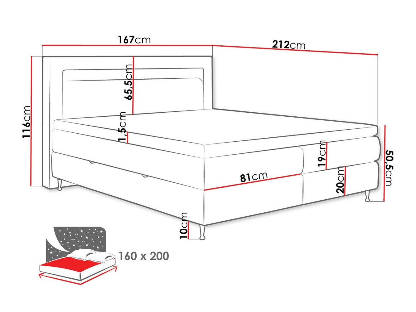 Boxspring ComfiDream Celara (Fresh 13)