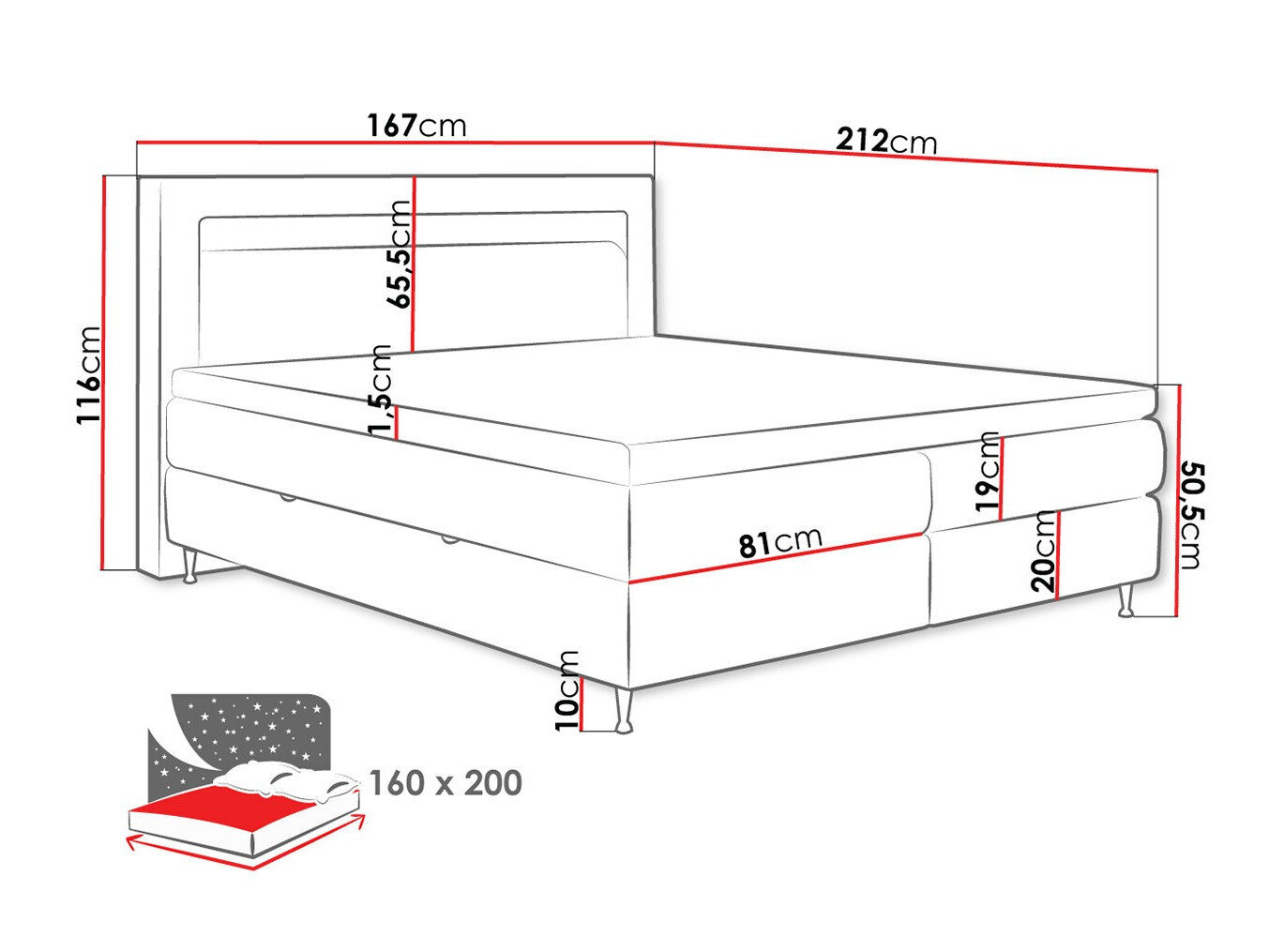 Boxspring ComfiDream Celara (Soft 011)