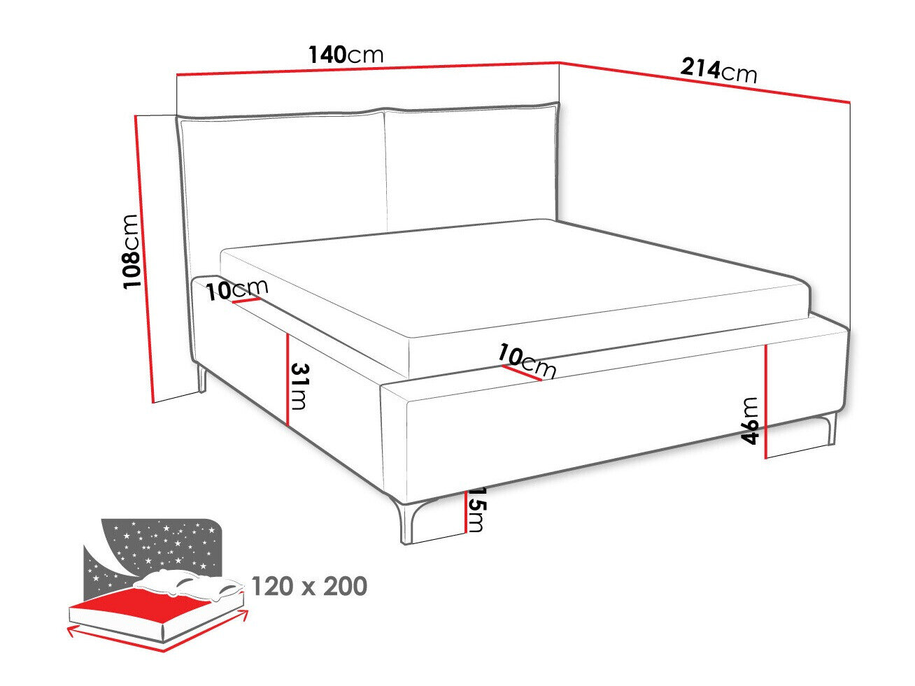 Bed Clovis 113 (Poso 100)