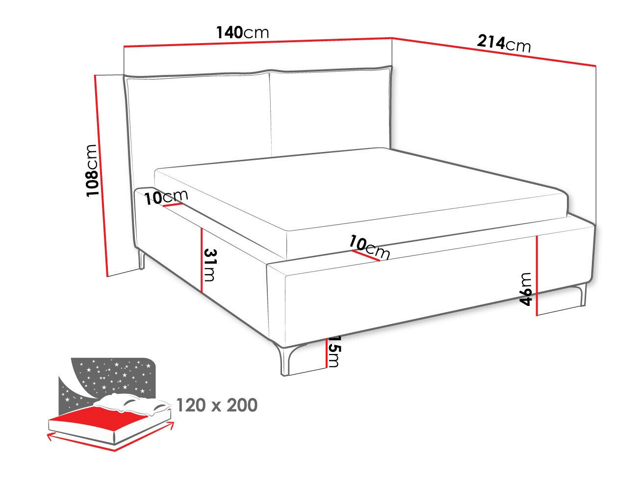 Bed Clovis 113 (Poso 110)