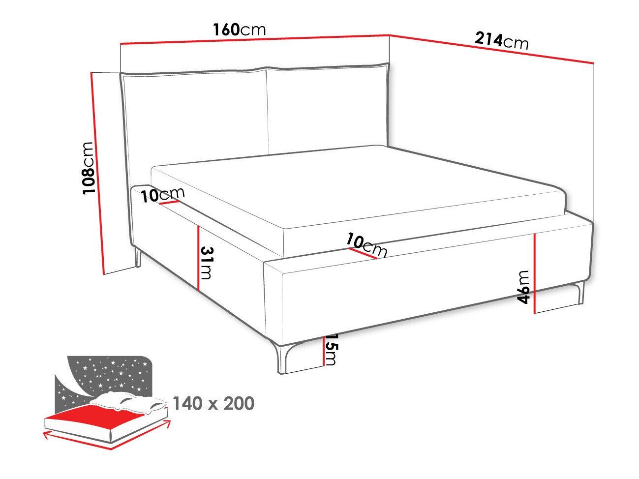 Bed Clovis 113 (Poso 110)