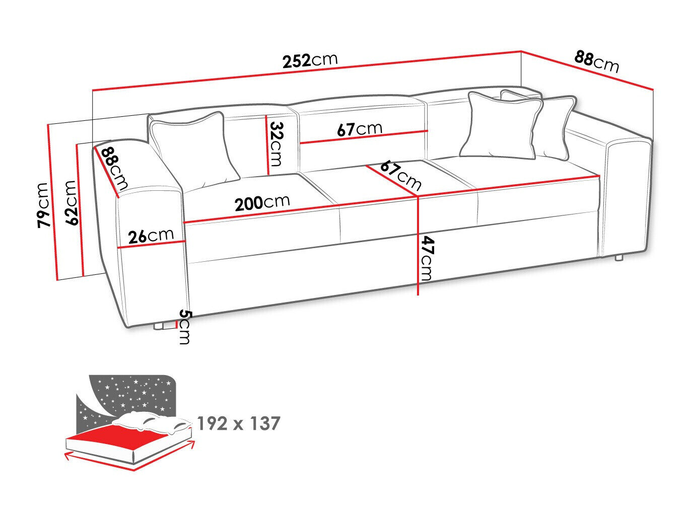 Slaapbank Clovis 114 (Poso 100)