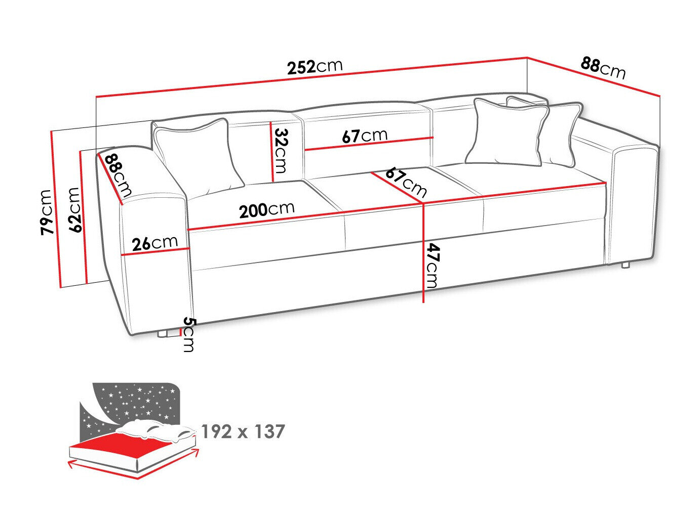 Slaapbank Clovis 114 (Poso 14)