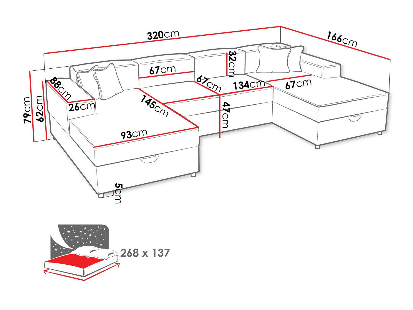 Hjørnesofa Clovis 115 (Poso 14)