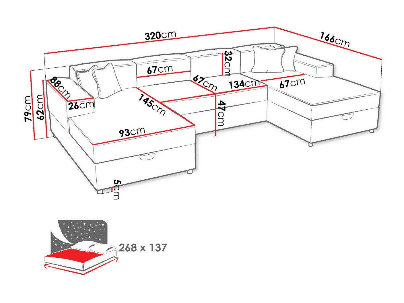 Hjørnesofa Clovis 115 (Poso 27)