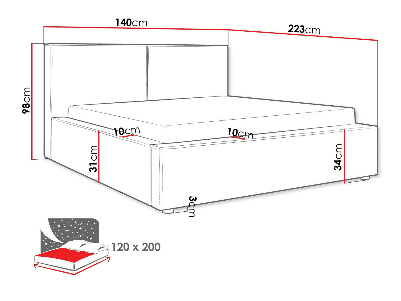Bed TrendyNest Pelagia (Manila 18)
