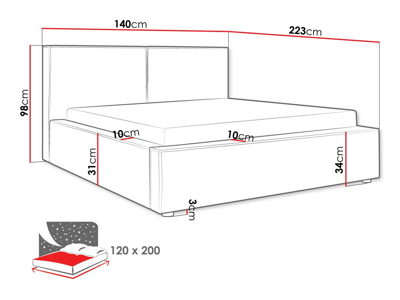 Bed TrendyNest Pelagia (Manila 20)