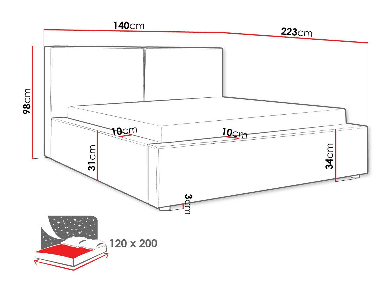 Bed TrendyNest Pelagia (Manila 37)