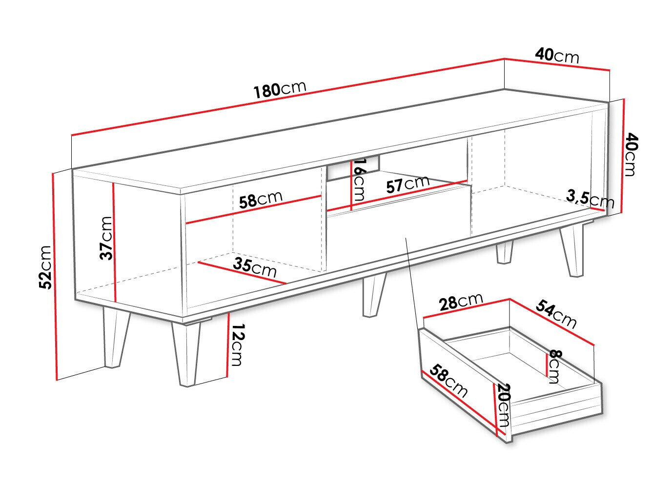 TV-bord Comfivo Romtori I