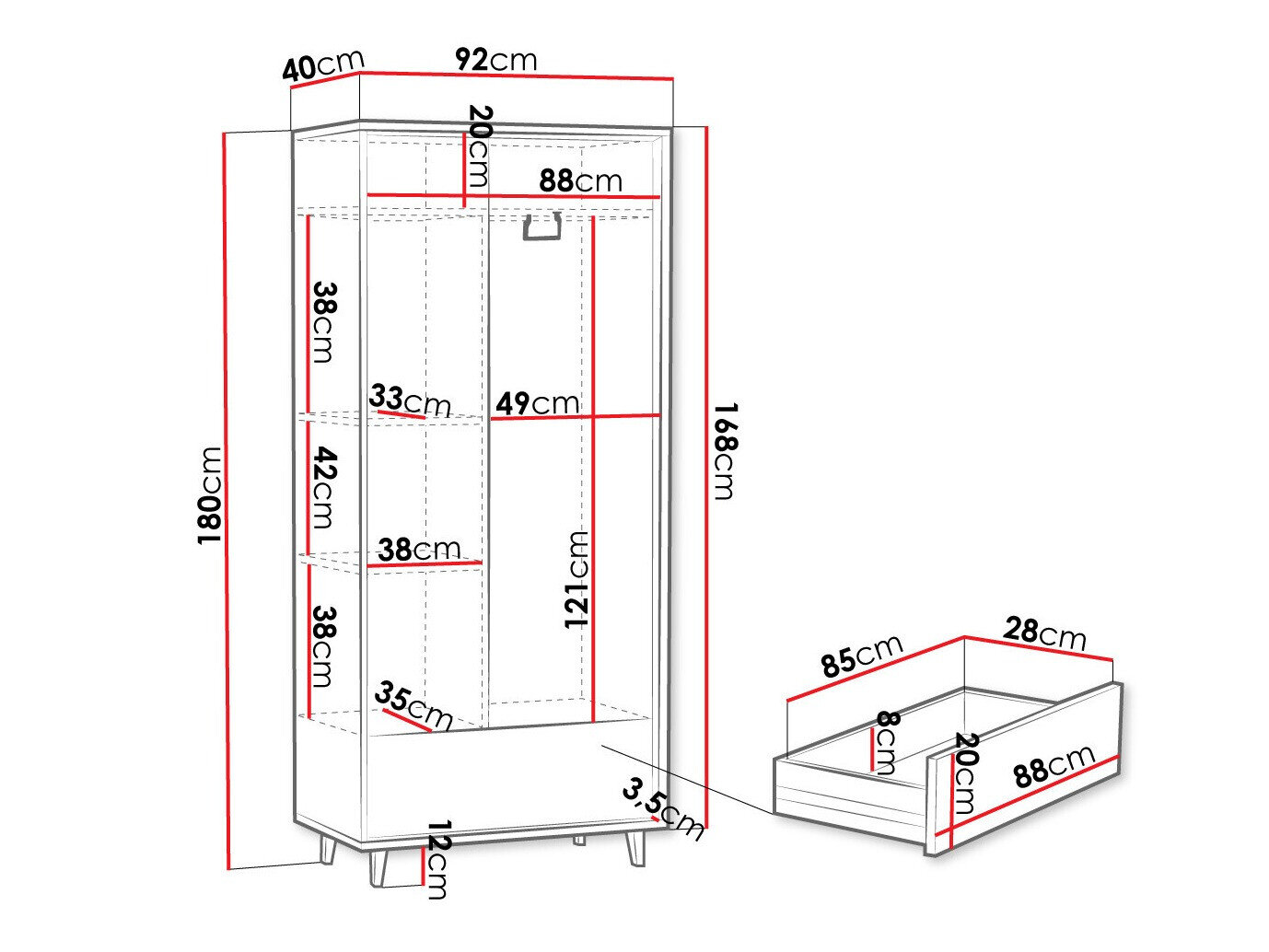 Garderobeskab Comfivo Romtori