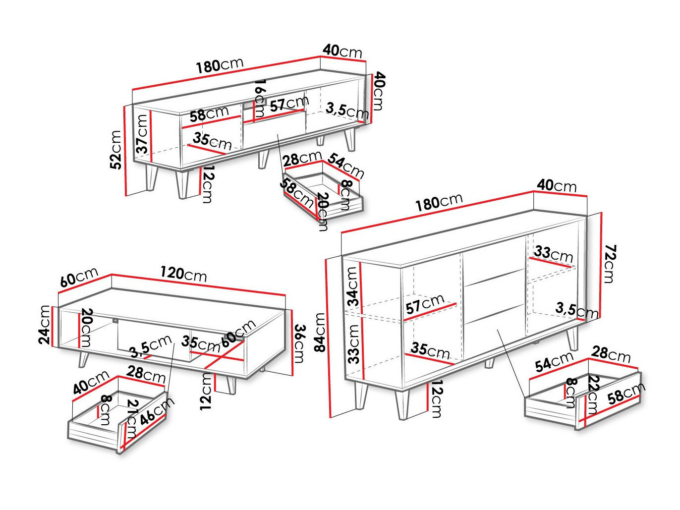 Stuemøbelsæt Comfivo Romtori 107