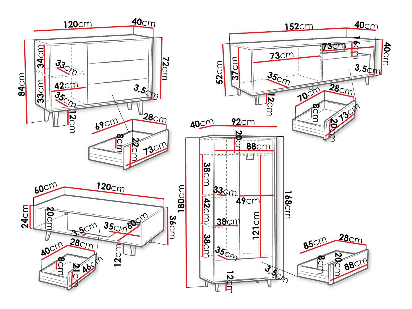 Stuemøbelsæt Comfivo Romtori I
