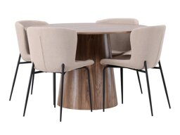 Eetkamerset Dallas 4257 (Beige + Zwart)