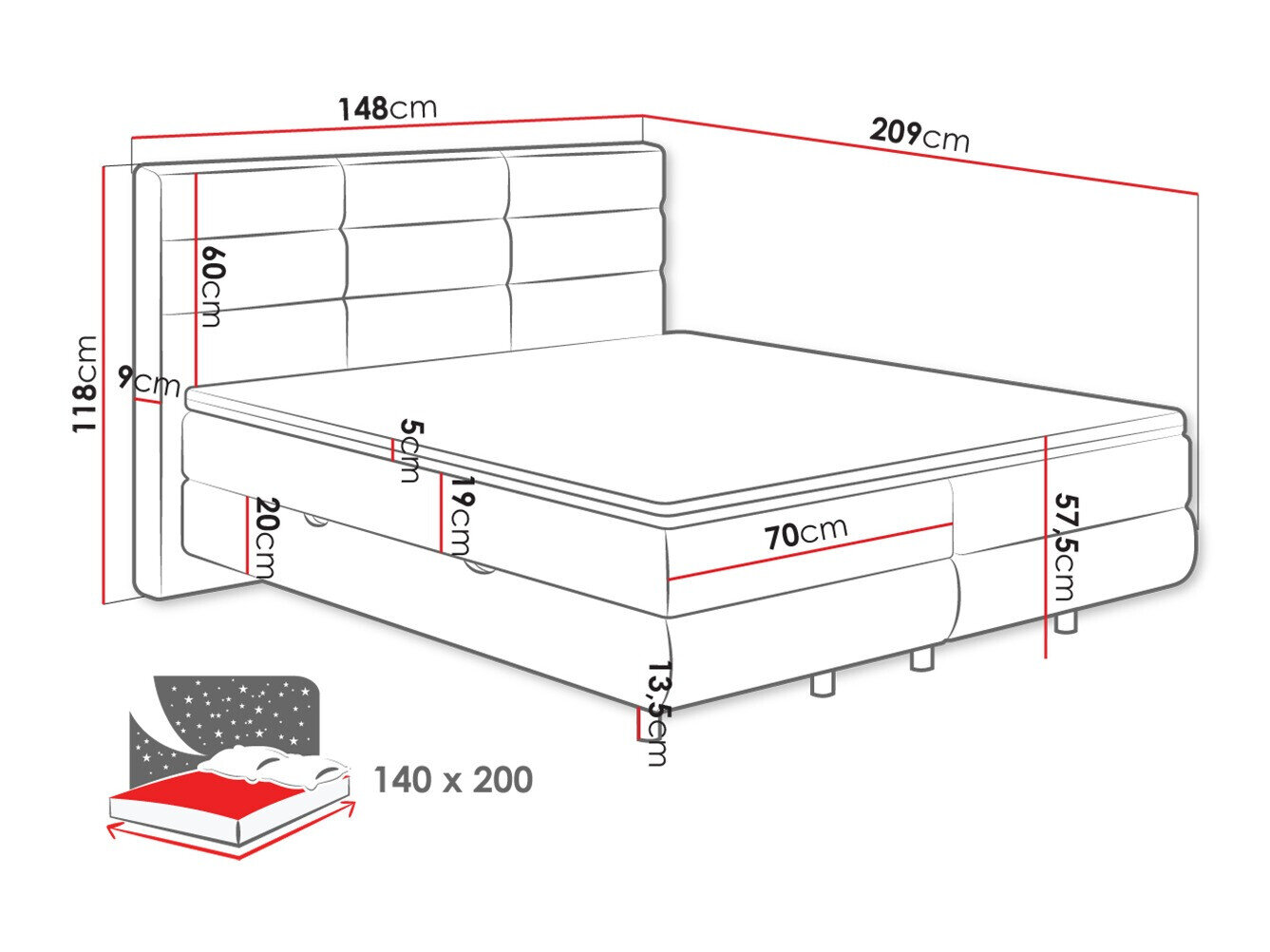 Boxspring ComfiDream Serena (Barrel 04)