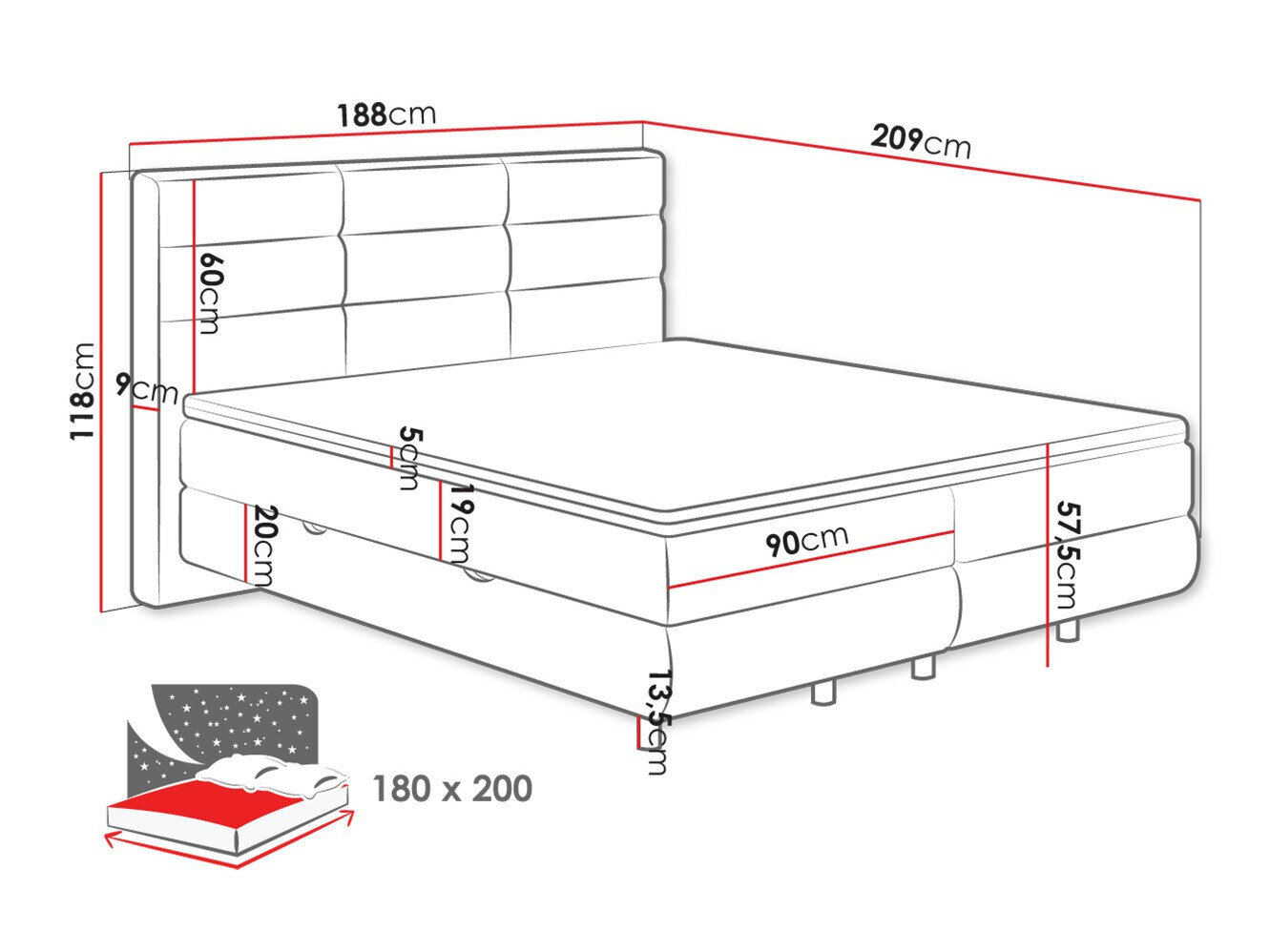 Boxspring ComfiDream Serena (Barrel 09)