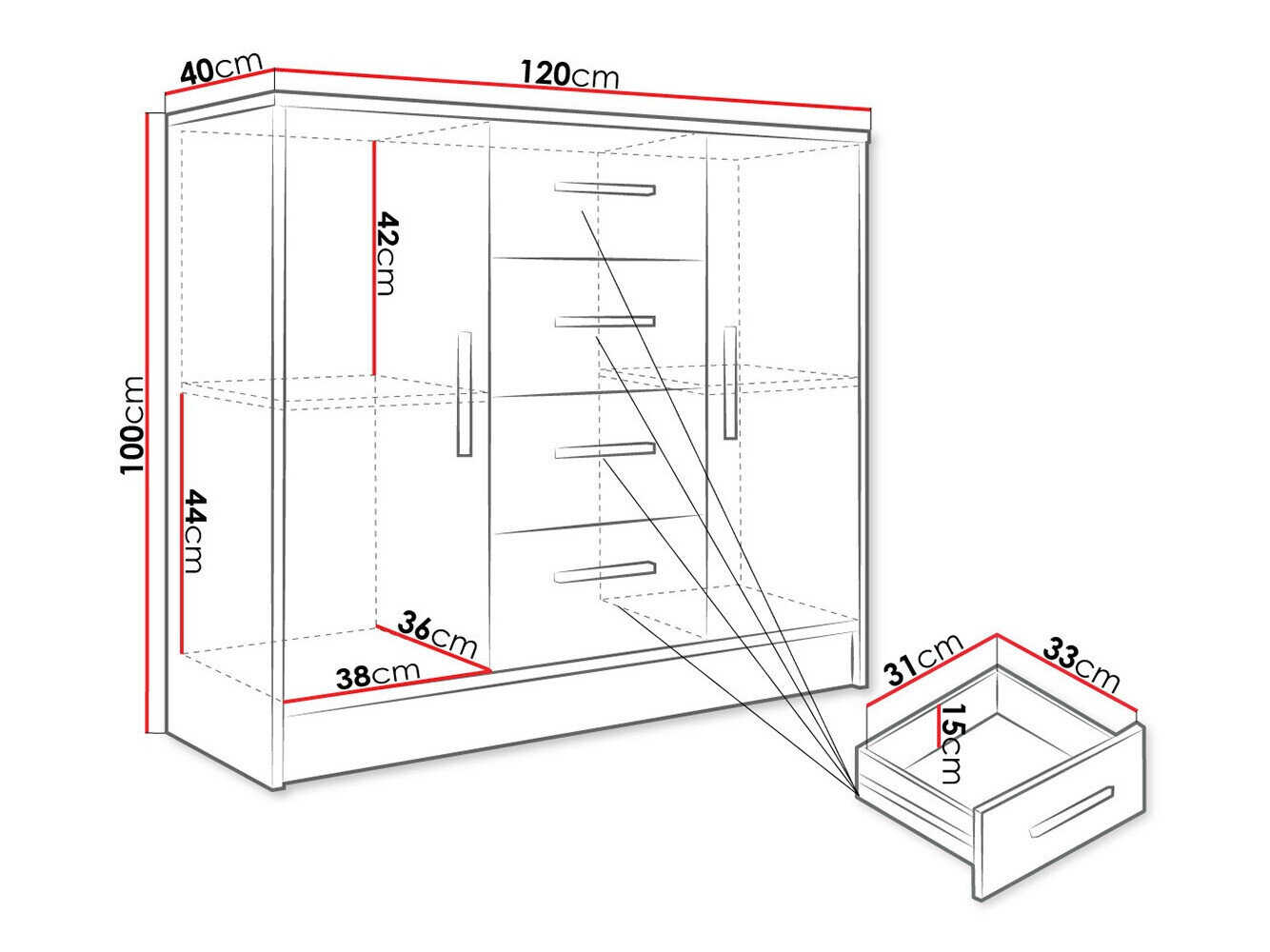 Kommode Comfivo Pastor
