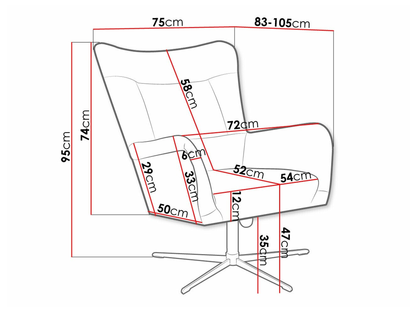 Lænestol Marana 100 (Velluto 7)