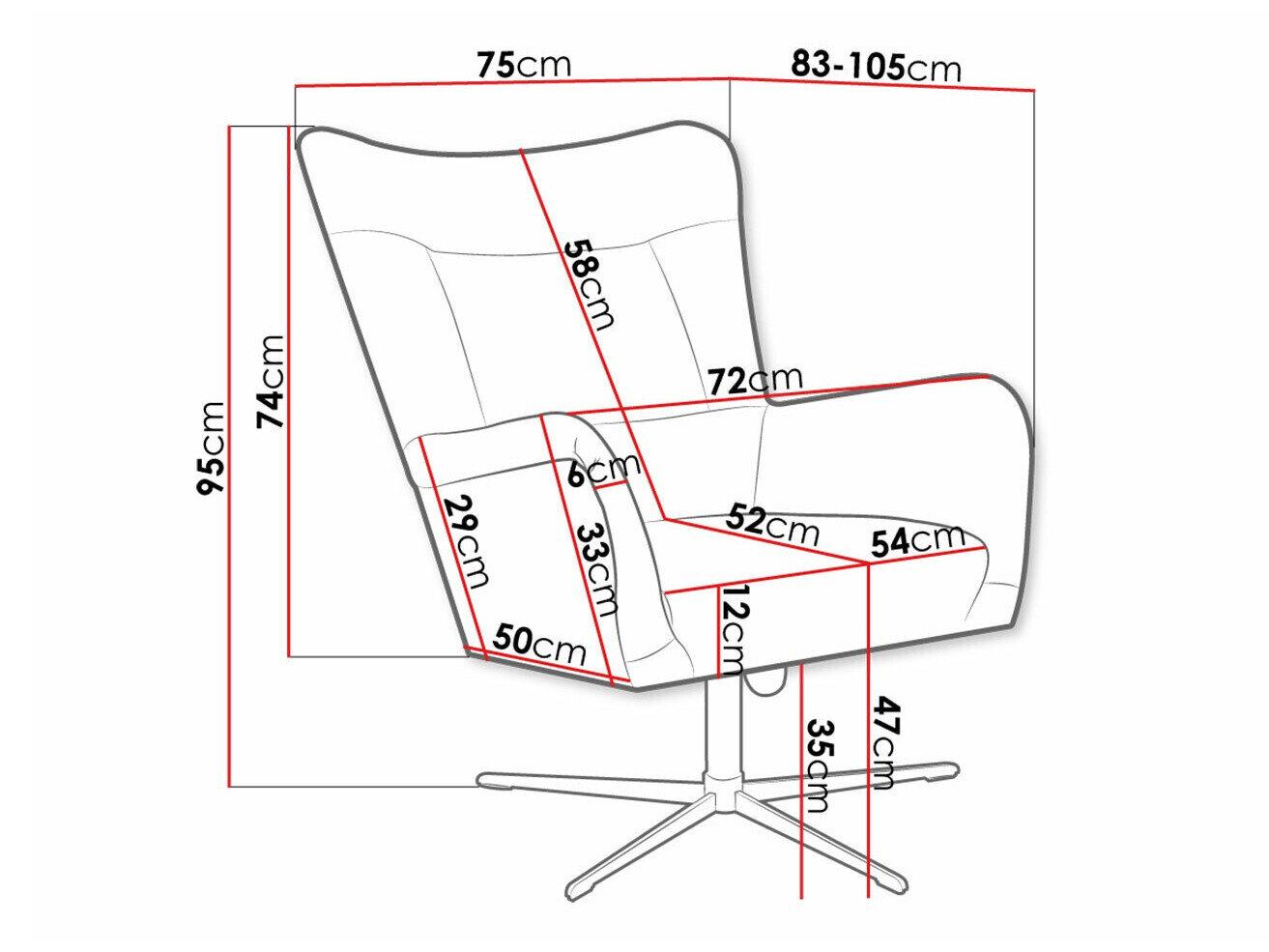 Lænestol Marana 100 (Velluto 14)